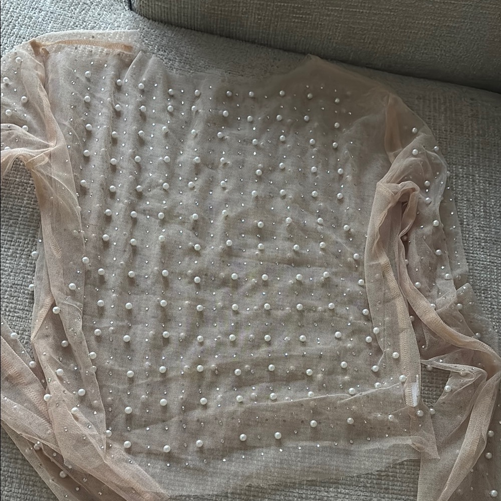 Sheer Pearl Embellished Top